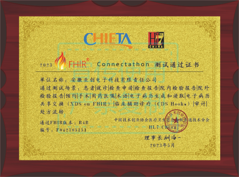 喜报丨亚创科技顺利通过2023 FHIR Connectathon 全场景测试